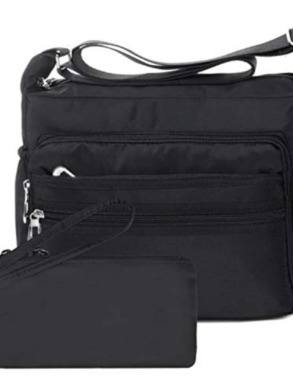 Nylon Crossbody Bag RFID Wallet Multi Pockets Water Resistant